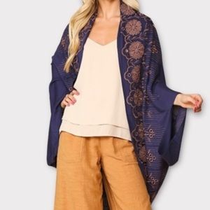 Navy Blue Kimono Cardigan